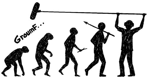 L'Histoire évolutive de l'humain, depuis les primates jusqu'à l'homo sapiens perchman, capable d'enregistrer le cri du primates