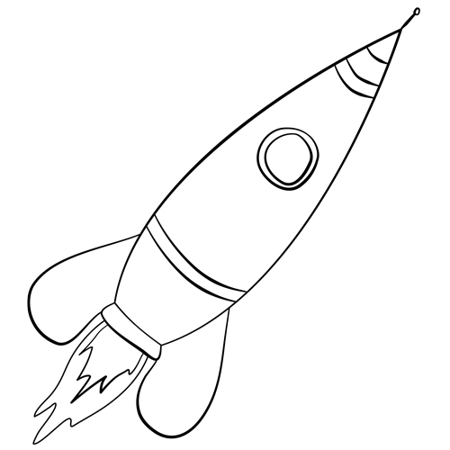 Une fusée à colorier