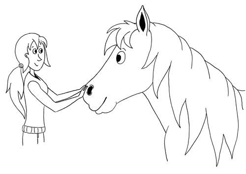 Un cheval et un humain